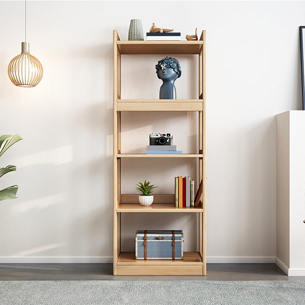 Solid Wood Rectangle Bookshelf Modern Open Bookcase for Home Office