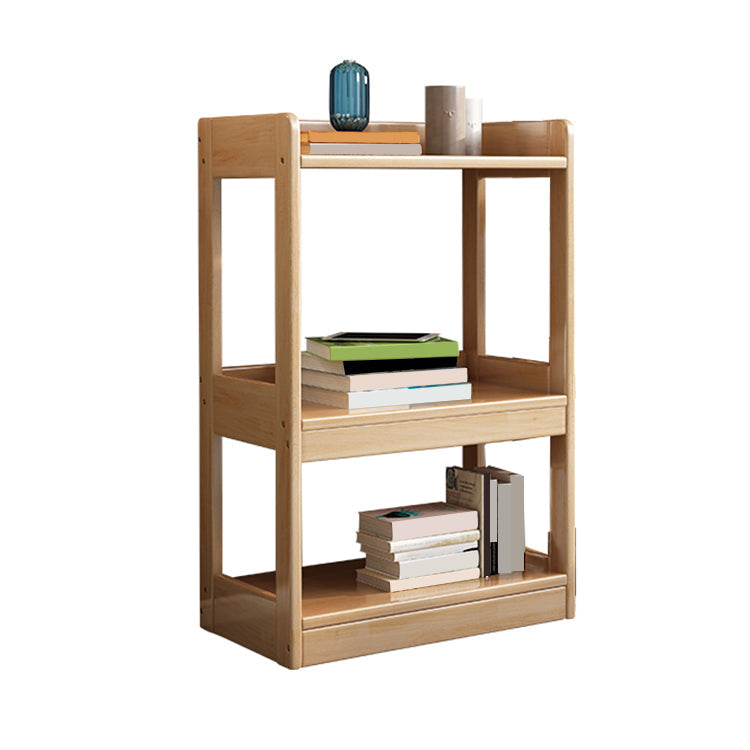 Solid Wood Rectangle Bookshelf Modern Open Bookcase for Home Office