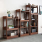 Solid Wood Rectangle Bookshelf Modern Open Bookcase for Home Office
