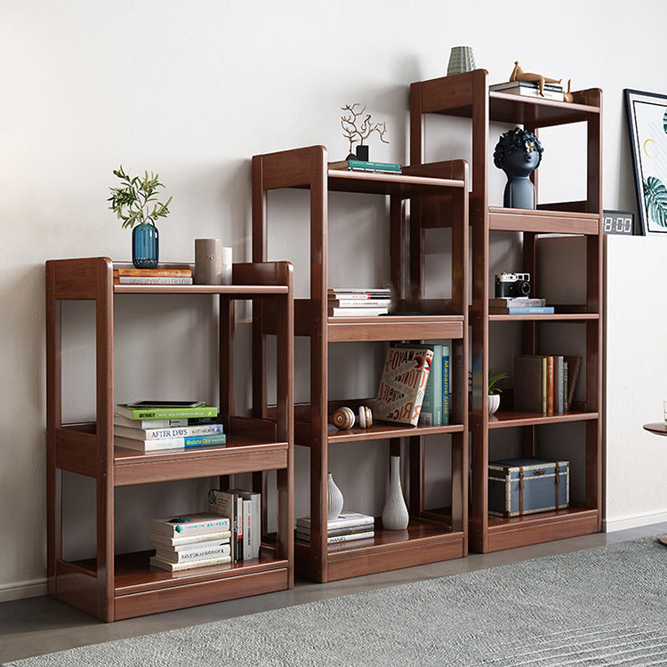 Solid Wood Rectangle Bookshelf Modern Open Bookcase for Home Office