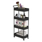 Rectangular Open Bookcase Modern Metal Bookshelf with Casters