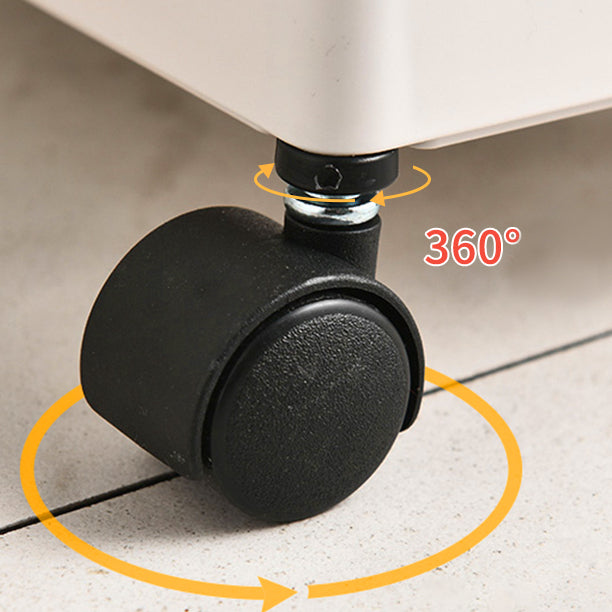 Rectangular Open Bookcase Modern Metal Bookshelf with Casters