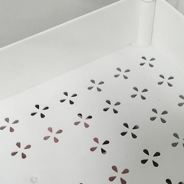 Rectangular Open Bookcase Modern Metal Bookshelf with Casters