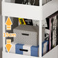 Rectangular Open Bookcase Modern Metal Bookshelf with Casters