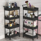 Rectangular Open Bookcase Modern Metal Bookshelf with Casters
