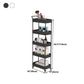 Rectangular Open Bookcase Modern Metal Bookshelf with Casters