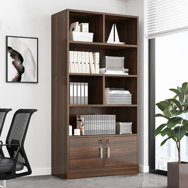 Modern Style Manufactured Wood Bookcase Closed Back Bookshelf for Living Room