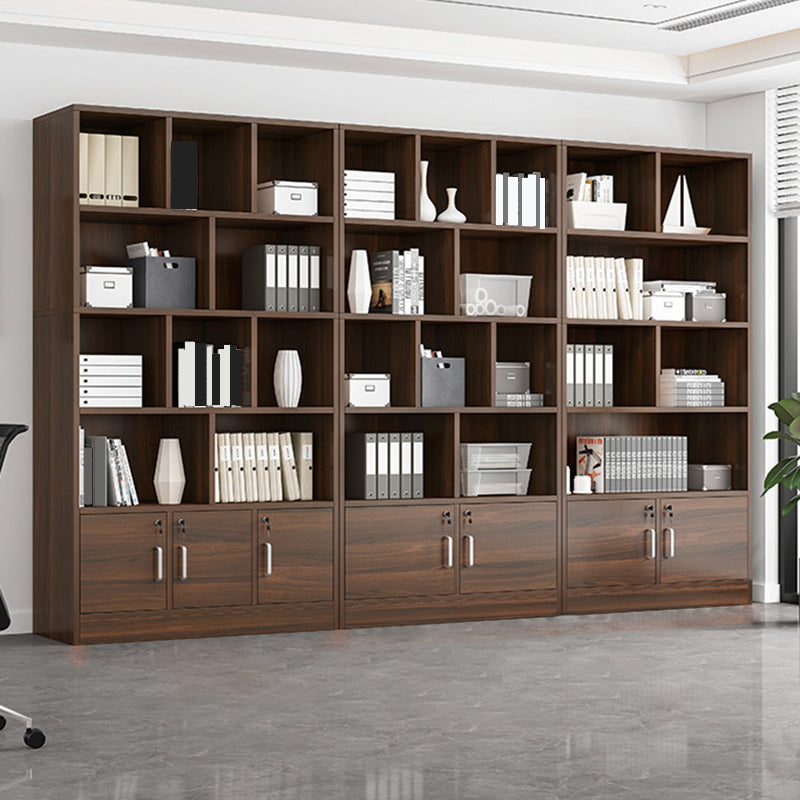 Modern Style Manufactured Wood Bookcase Closed Back Bookshelf for Living Room