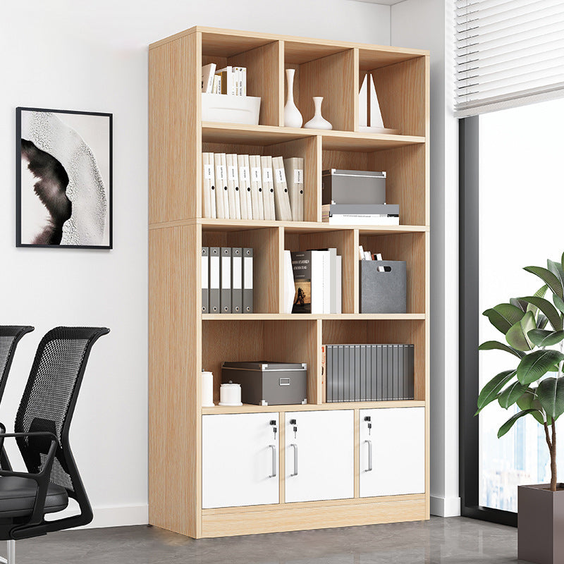 Modern Style Manufactured Wood Bookcase Closed Back Bookshelf for Living Room