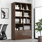 Modern Style Manufactured Wood Bookcase Closed Back Bookshelf for Living Room