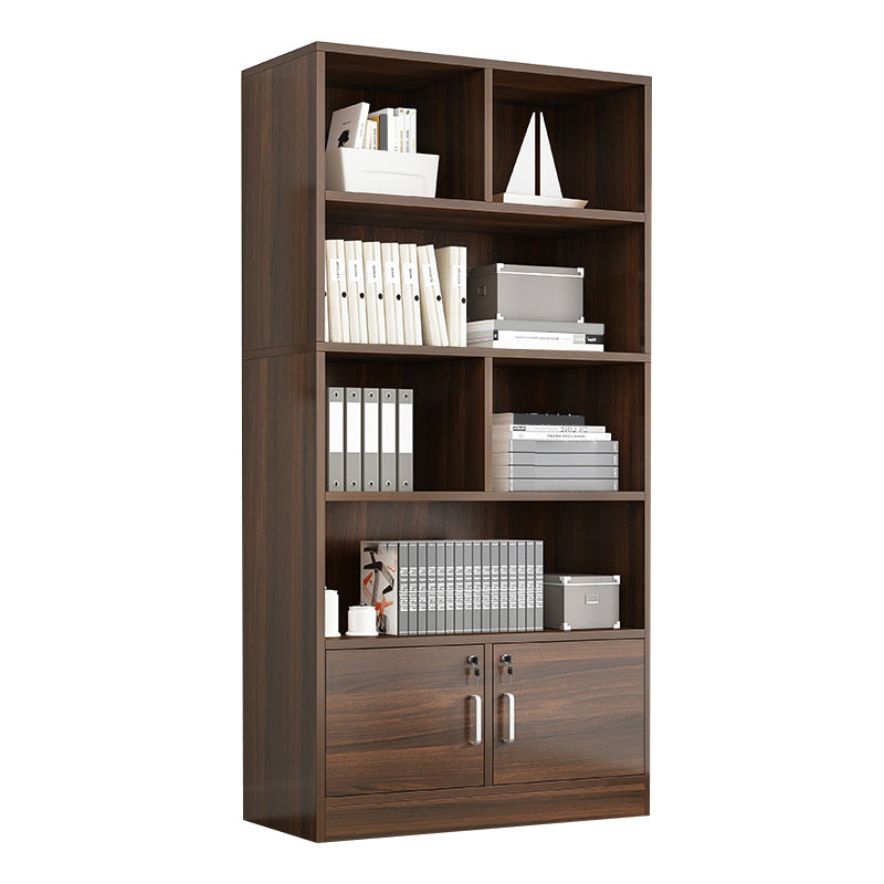 Modern Style Manufactured Wood Bookcase Closed Back Bookshelf for Living Room