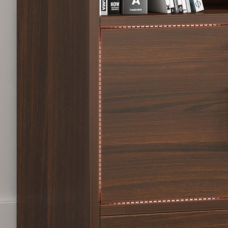 Modern Style Manufactured Wood Bookcase Closed Back Bookshelf for Living Room