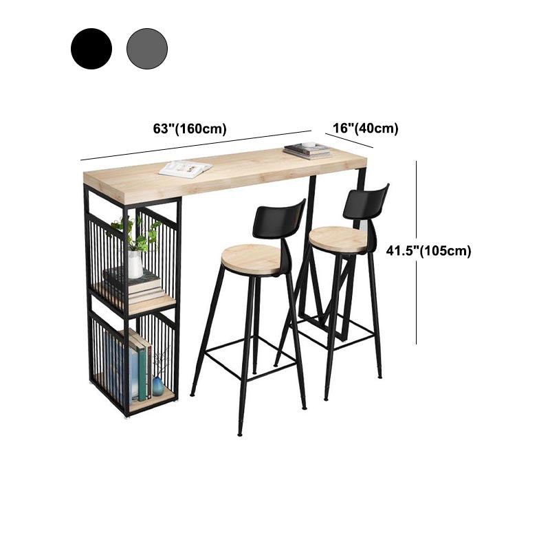 Vaste houten bovenbalktafel industriële balktafel met ijzeren voetstuk