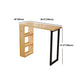Rectangle Pine Wood Counter Table Contemporary Bar Table with Storage Rack