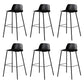 Modern Backrest Armless Counter Stool Iron Bar Stool with Plastic Cushion