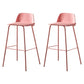 Modern Backrest Armless Counter Stool Iron Bar Stool with Plastic Cushion