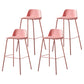 Modern Backrest Armless Counter Stool Iron Bar Stool with Plastic Cushion