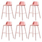 Modern Backrest Armless Counter Stool Iron Bar Stool with Plastic Cushion
