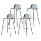 Modern Backrest Armless Counter Stool Iron Bar Stool with Plastic Cushion