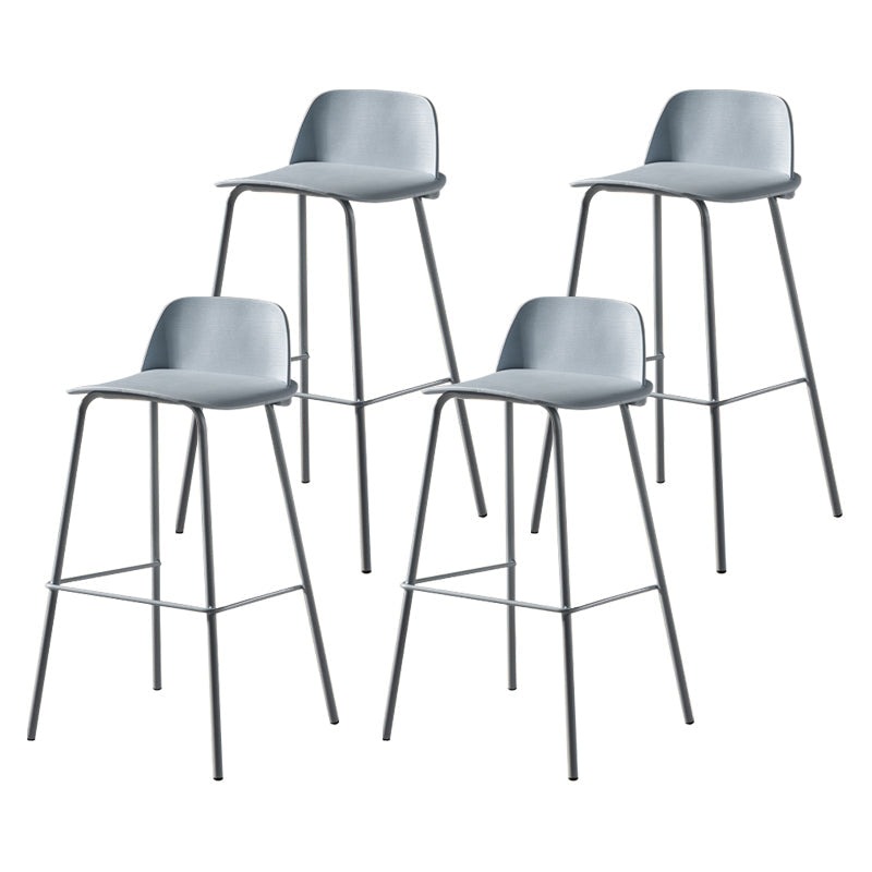 Modern Backrest Armless Counter Stool Iron Bar Stool with Plastic Cushion