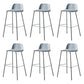 Modern Backrest Armless Counter Stool Iron Bar Stool with Plastic Cushion