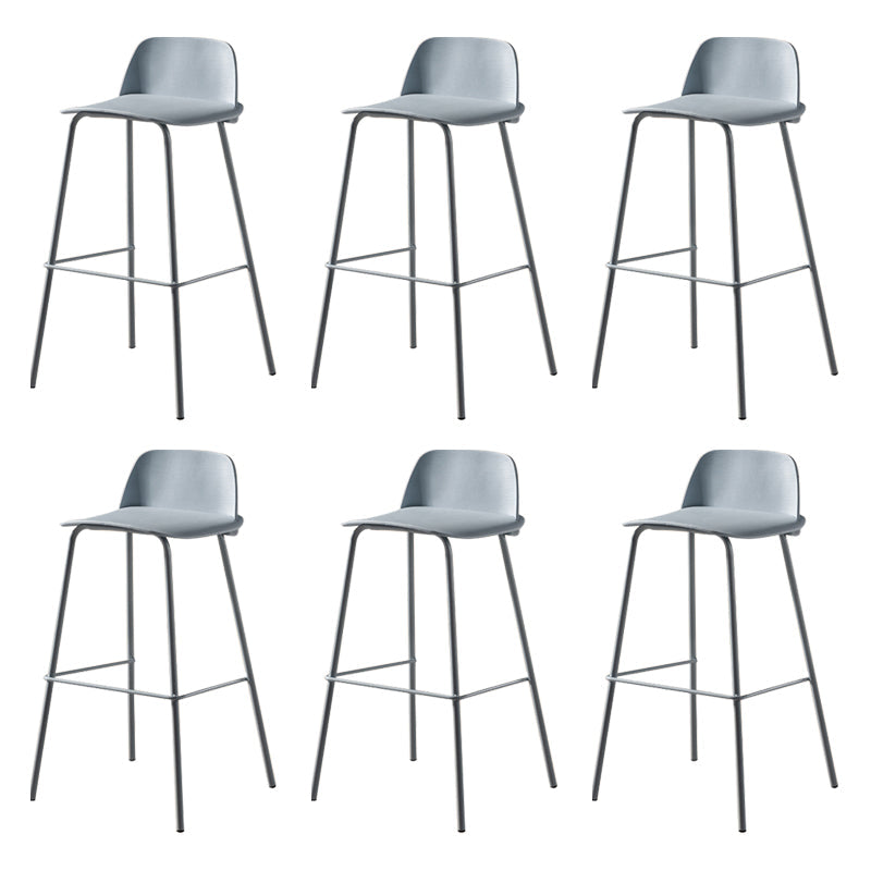Modern Backrest Armless Counter Stool Iron Bar Stool with Plastic Cushion
