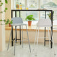Modern Backrest Armless Counter Stool Iron Bar Stool with Plastic Cushion