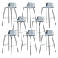 Modern Backrest Armless Counter Stool Iron Bar Stool with Plastic Cushion