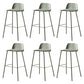 Modern Backrest Armless Counter Stool Iron Bar Stool with Plastic Cushion