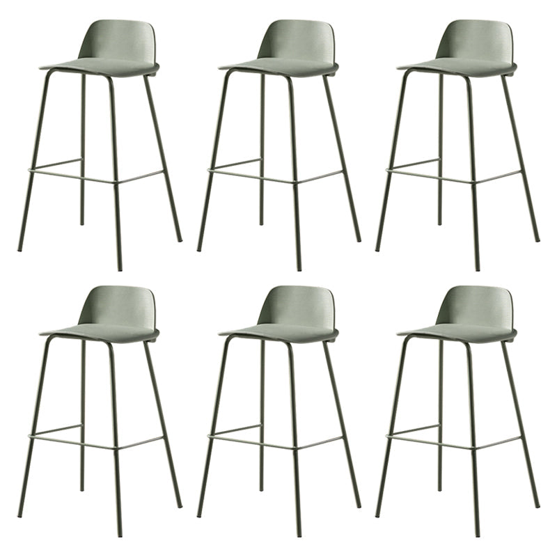 Modern Backrest Armless Counter Stool Iron Bar Stool with Plastic Cushion
