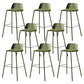 Modern Backrest Armless Counter Stool Iron Bar Stool with Plastic Cushion