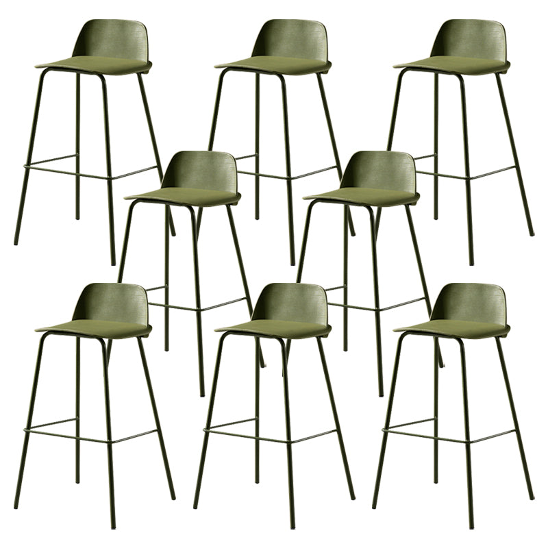 Modern Backrest Armless Counter Stool Iron Bar Stool with Plastic Cushion
