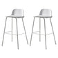Modern Backrest Armless Counter Stool Iron Bar Stool with Plastic Cushion