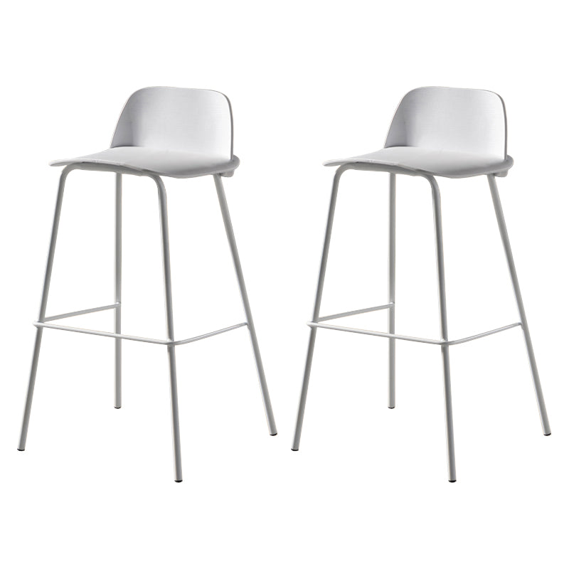 Modern Backrest Armless Counter Stool Iron Bar Stool with Plastic Cushion