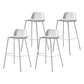 Modern Backrest Armless Counter Stool Iron Bar Stool with Plastic Cushion
