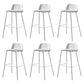 Modern Backrest Armless Counter Stool Iron Bar Stool with Plastic Cushion