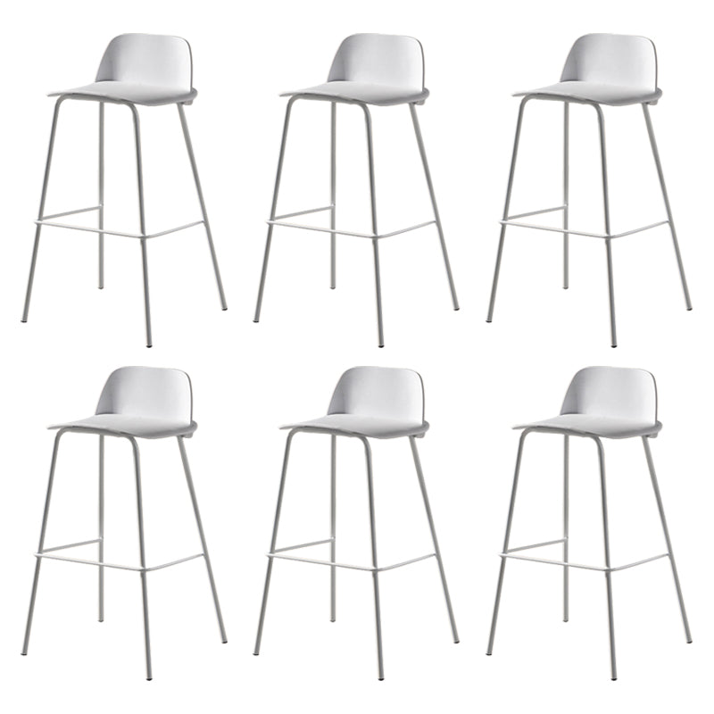 Modern Backrest Armless Counter Stool Iron Bar Stool with Plastic Cushion