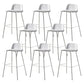 Modern Backrest Armless Counter Stool Iron Bar Stool with Plastic Cushion
