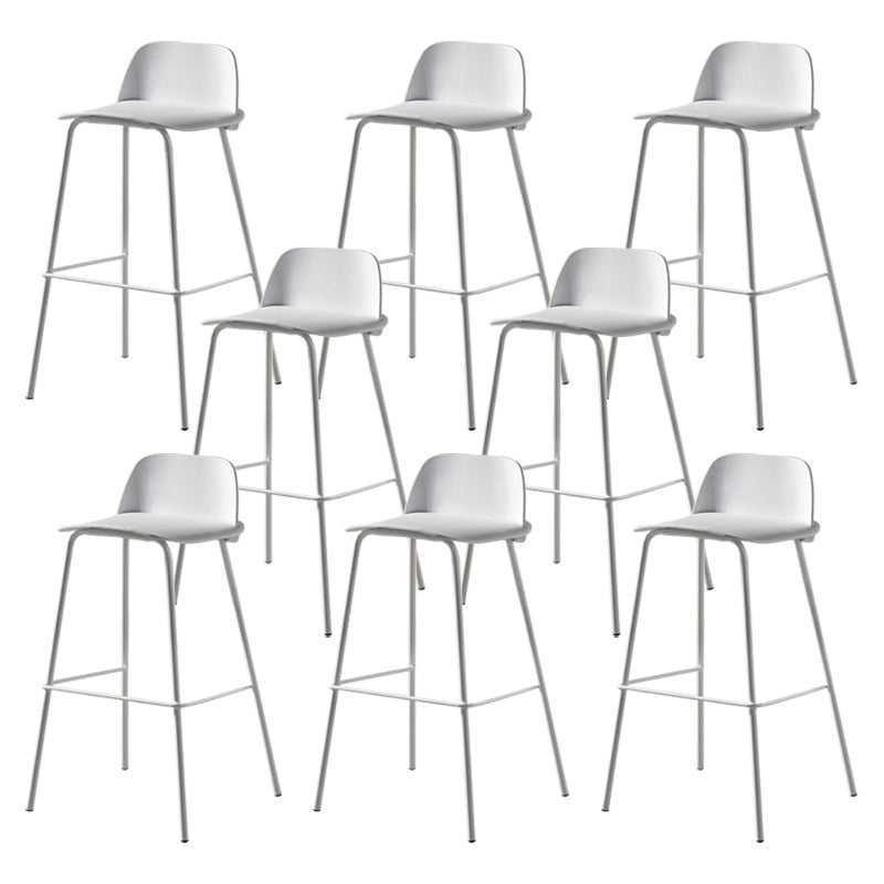 Modern Backrest Armless Counter Stool Iron Bar Stool with Plastic Cushion