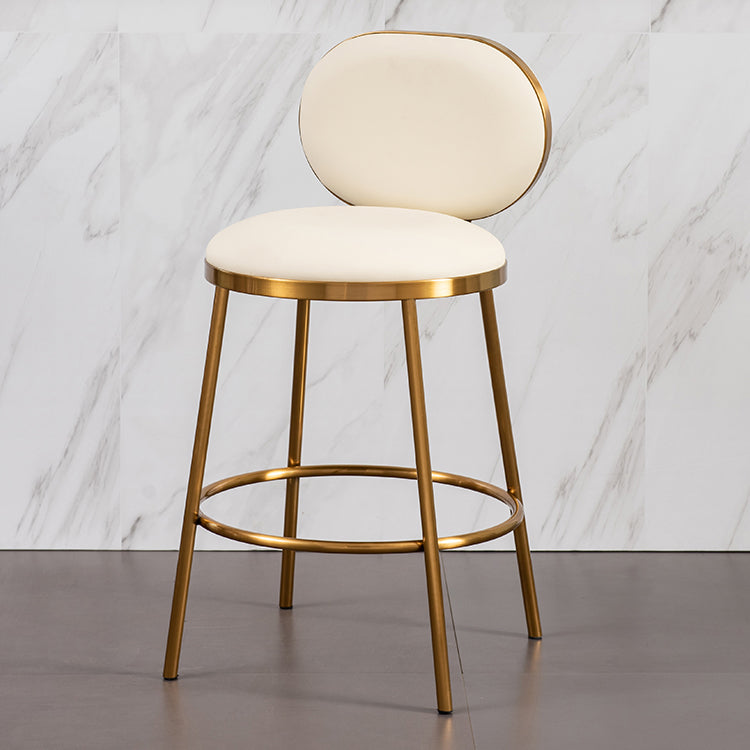 Nordic Glam Bar-stool PU Leather Counter Bar Stool with Metal Legs
