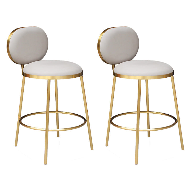 Nordic Glam Bar-stool PU Leather Counter Bar Stool with Metal Legs