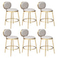 Nordic Glam Bar-stool PU Leather Counter Bar Stool with Metal Legs