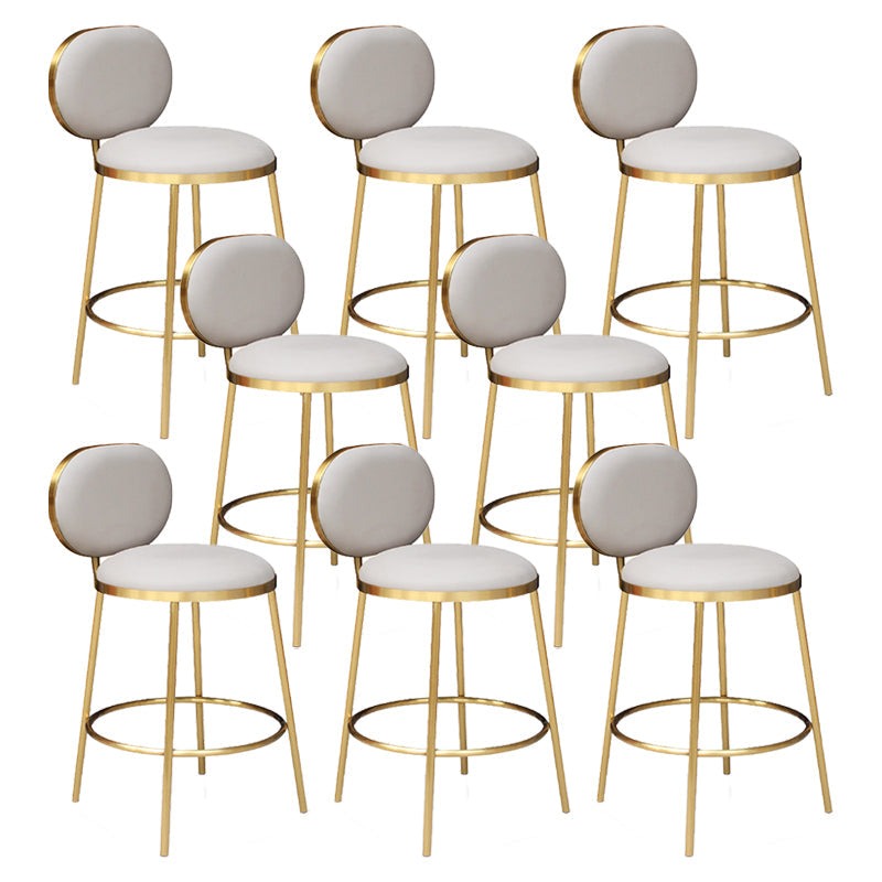 Nordic Glam Bar-stool PU Leather Counter Bar Stool with Metal Legs