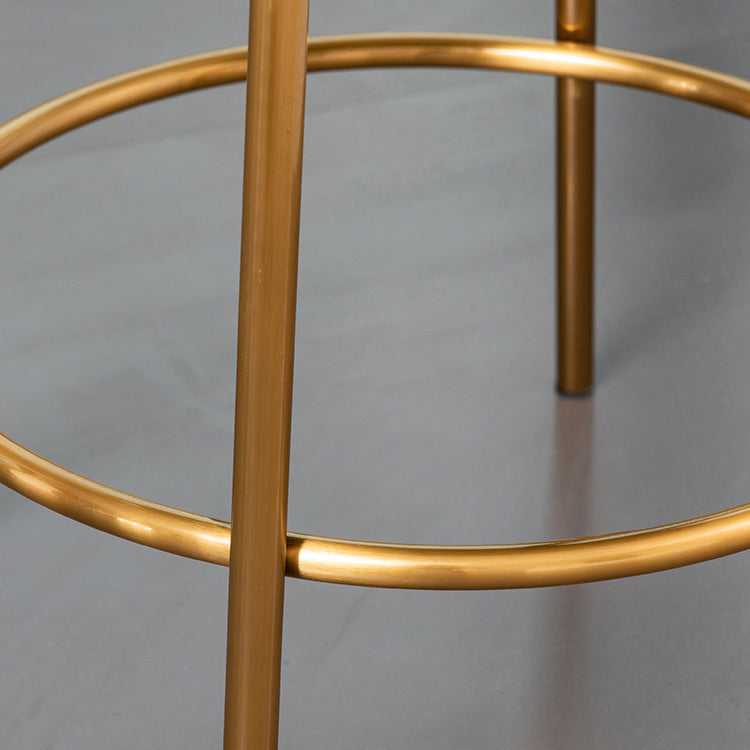 Nordic Glam Bar-stool PU Leather Counter Bar Stool with Metal Legs