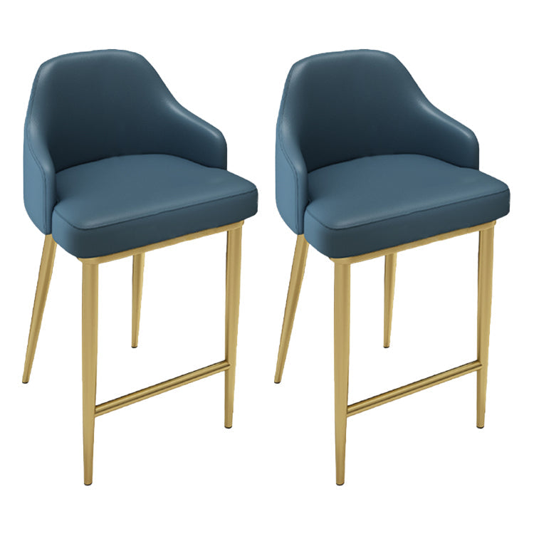Nordic Glam Bar-stool PU Leather Counter Bar Stool with Metal Legs