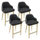 Nordic Glam Bar-stool PU Leather Counter Bar Stool with Metal Legs