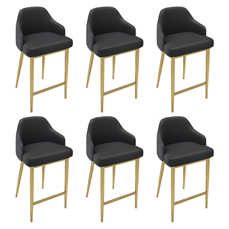 Nordic Glam Bar-stool PU Leather Counter Bar Stool with Metal Legs