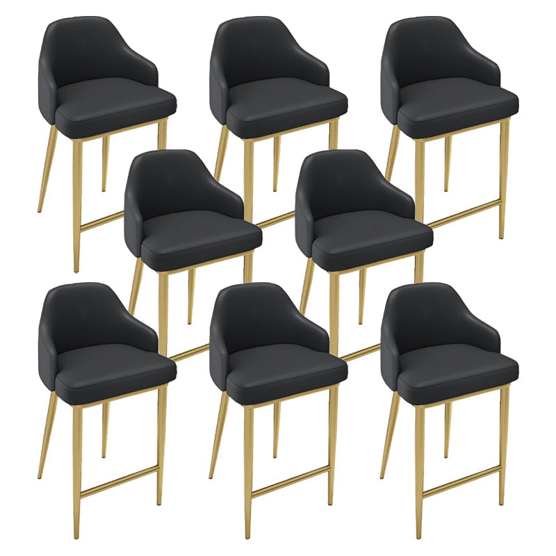 Nordic Glam Bar-stool PU Leather Counter Bar Stool with Metal Legs
