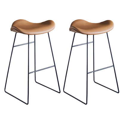Tabouret de bar en cuir Pu en cuir PU moderne avec des jambes en métal