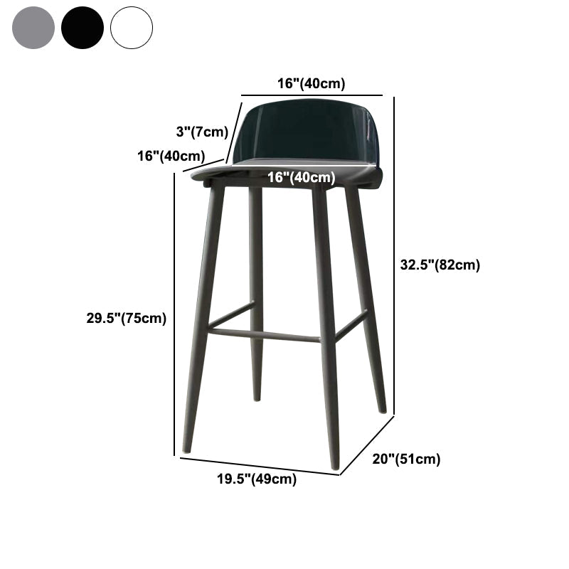 Contemporary Bar-stool Plastic Counter Bar Stool with Plastic Legs